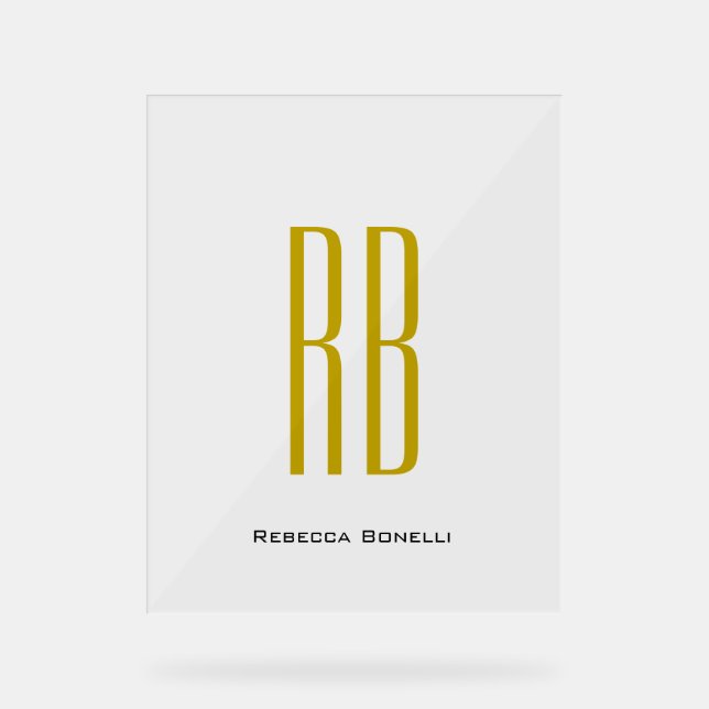 Exklusives einzigartiges Gold-Farben-Monogramm Mod Acrylschild (Vorderseite)