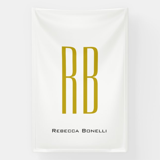 Exklusives einzigartiges Gold-Farben-Monogramm Mod Banner (Vertikal)