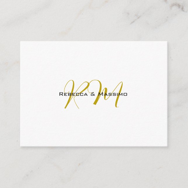 Exklusives einzigartiges Gold-Farben-Monogramm Mod Begleitkarte (Vorderseite)