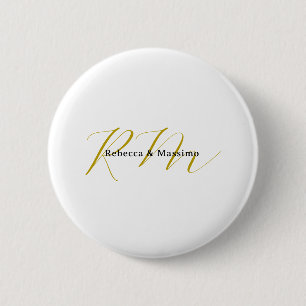 Exklusives einzigartiges Gold-Farben-Monogramm Mod Button