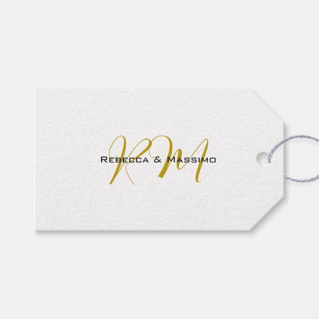 Exklusives einzigartiges Gold-Farben-Monogramm Mod Geschenkanhänger (Vorderseite (Horizontal))
