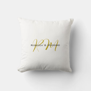 Exklusives einzigartiges Gold-Farben-Monogramm Mod Kissen