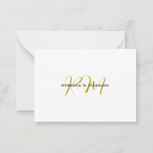 Exklusives einzigartiges Gold-Farben-Monogramm Mod Mitteilungskarte
