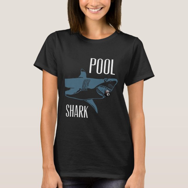 Exklusives Pool Shark Billiards Hustler T Shirt fü (Vorderseite)