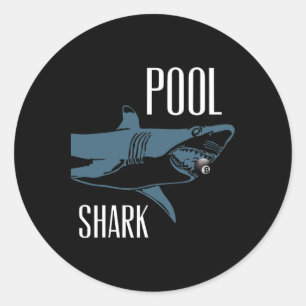 Exklusives Pool Shark Billiards Hustler T Shirt fü Runder Aufkleber