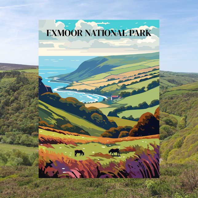 Exmoor National Park, England Reisen Vintag Postkarte (Von Creator hochgeladen)