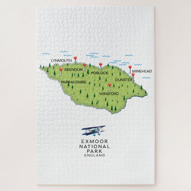 Exmoor National Park Karte Puzzle (Vertikal)