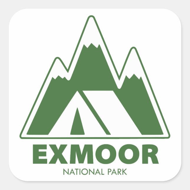 Exmoor National Park Mountains Camping Quadratischer Aufkleber (Vorderseite)