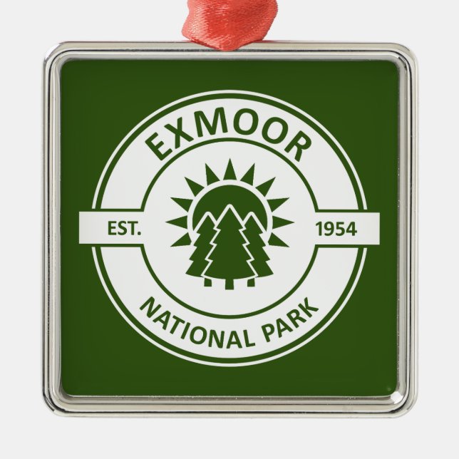 Exmoor National Park Sun Trees Ornament Aus Metall (Vorne)