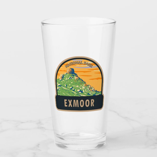 Exmoor Nationalpark Burg Rock Vintag England Glas (Vorderseite)