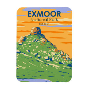 Exmoor Nationalpark Burg Rock Vintag England Magnet