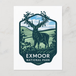 Exmoor Nationalpark Hübsch Hirsch Feiertagspostkarte