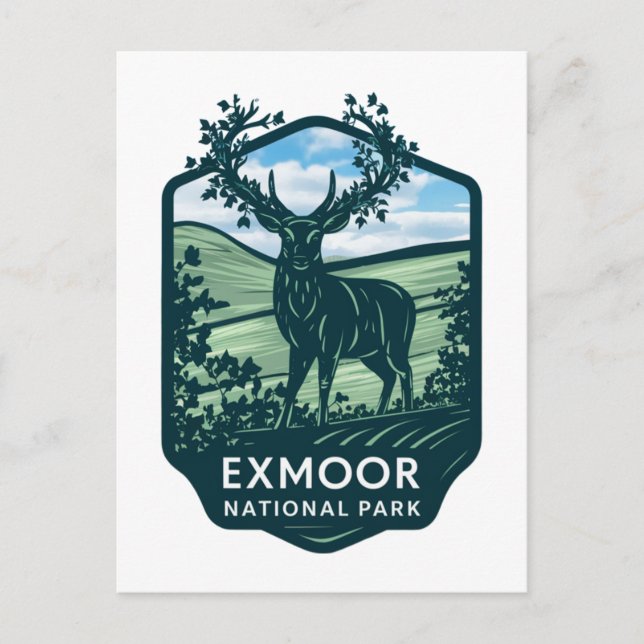 Exmoor Nationalpark Hübsch Hirsch Feiertagspostkarte (Vorderseite)