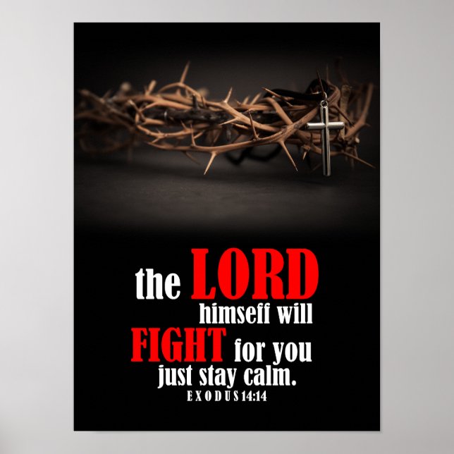 Exodes 14:14 The Lord Himself Will Fight Poster (Vorne)