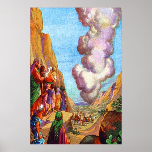 Exodus 13:17-22 Gott führt in einer Säule der Clou Poster (Vorne)