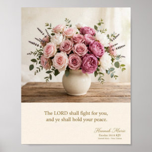Exodus 14:14 Sei Still Florales Christliches Poste Poster