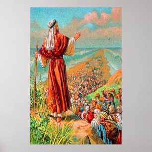 Exodus 14 Überqueren des Meeres auf trockenem Bode Poster