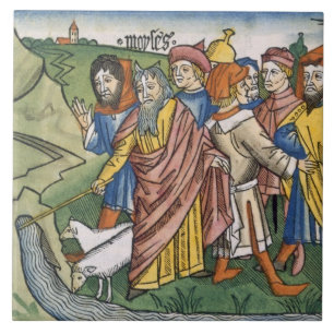 Exodus 17 1-7 Moses macht den Wasserstrom von Fliese