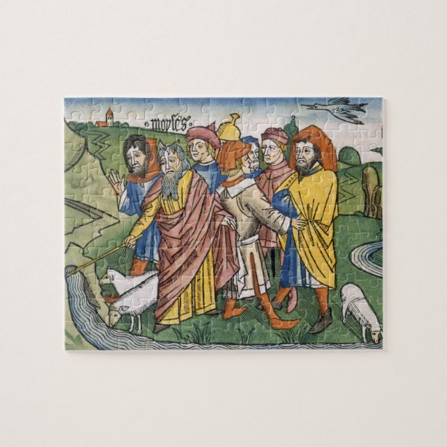 Exodus 17 1-7 Moses macht den Wasserstrom von Puzzle (Horizontal)