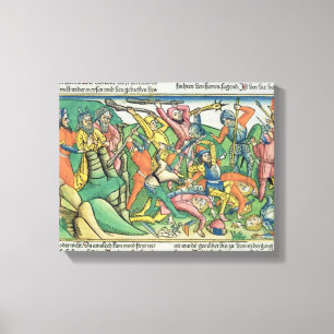 Exodus 17 8-15 Aaron und Hur stützen Moseses Hän Leinwanddruck