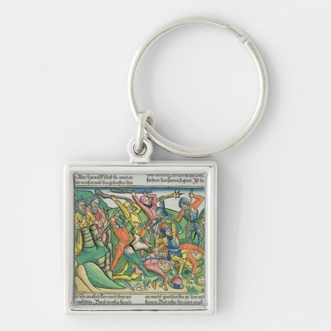 Exodus 17 8-15 Aaron und Hur stützen Moseses Hände Schlüsselanhänger (Vorne)