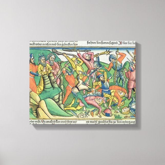 Exodus 17 8-15 Aaron und Hur unterstützen Moses' H Leinwanddruck (Vorderseite)