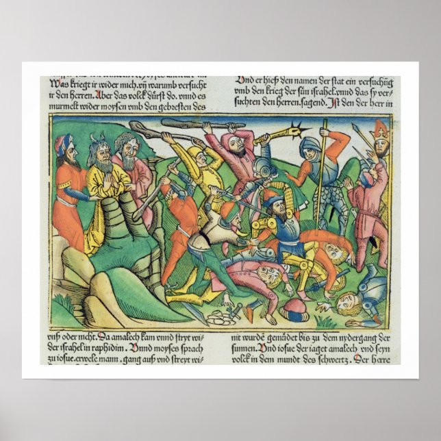 Exodus 17 8-15 Aaron und Hur unterstützen Moses' H Poster (Vorne)