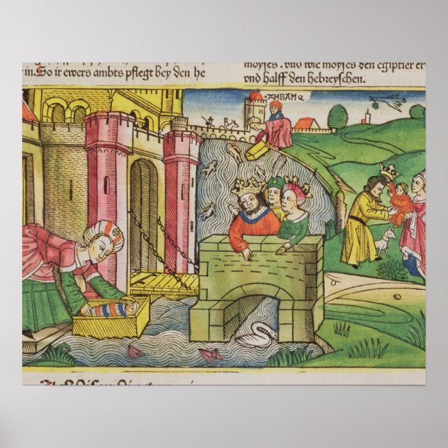 Exodus 2 1-6 Mose, die über den Nil geflogen werde Poster (Vorne)