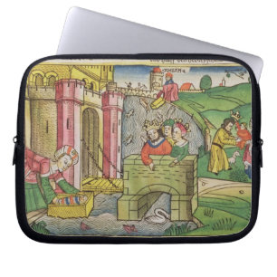 Exodus 2 1-6 Moses, der hinunter den Nil Laptopschutzhülle