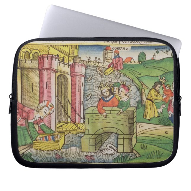 Exodus 2 1-6 Moses, der hinunter den Nil Laptopschutzhülle (Vorderseite)