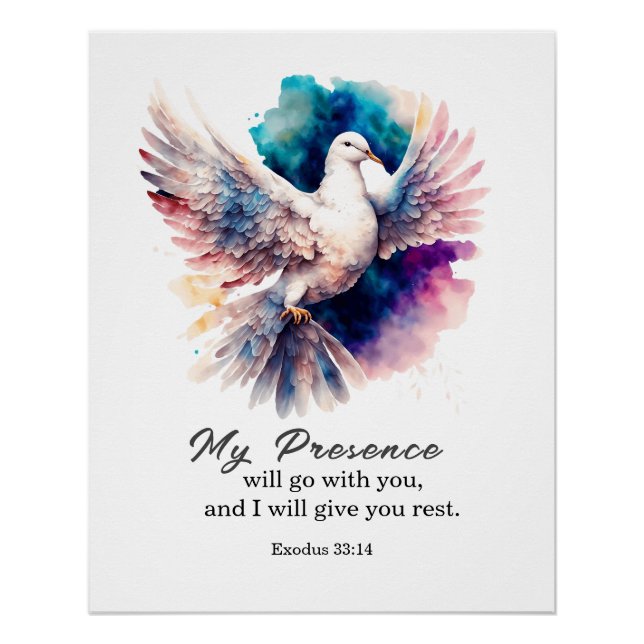 Exodus 33:14 Meine Gegenwart geht mit deiner Bibel Poster (Vorderseite)