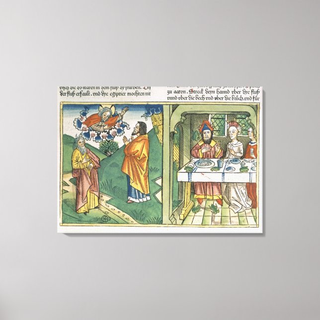 Exodus 8 1-15 Die sieben Plagen Ägyptens: Mose und Leinwanddruck (Vorderseite)