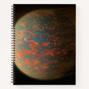 Exoplanet 55 Cancri E und seine geschmolzene Oberf Notizbuch