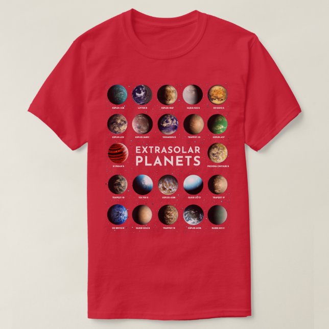 Exoplanet Extrasolar Planet Astronomie Raum Astrop T-Shirt (Design vorne)