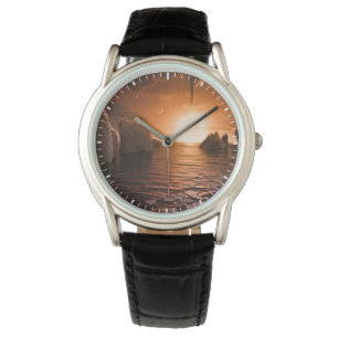 Exoplanet Trappist-1f von der Icy Night Seite. Armbanduhr