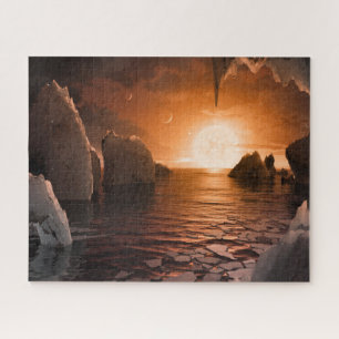 Exoplanet Trappist-1f von der Icy Night Seite. Puzzle