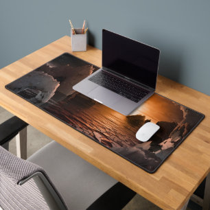 Exoplanet Trappist-1f von der Icy Night Seite. Schreibtischunterlage