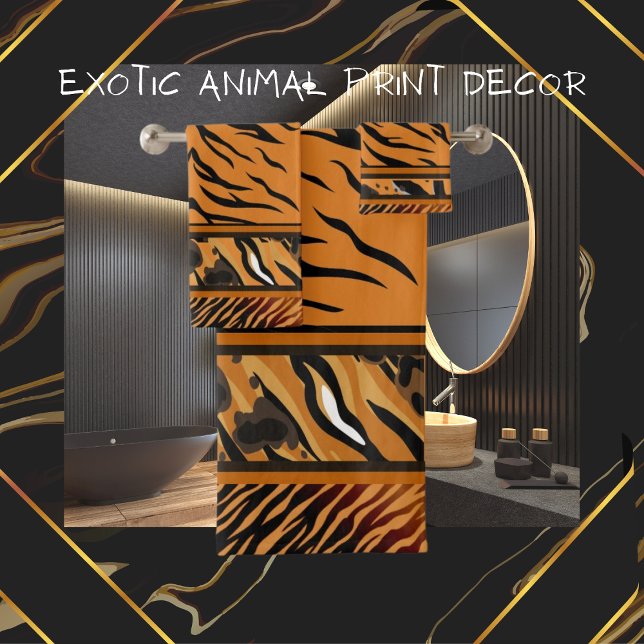 Exotic Animal Tiger Strips Tierdruckhandtuch Badhandtuch Set (Von Creator hochgeladen)