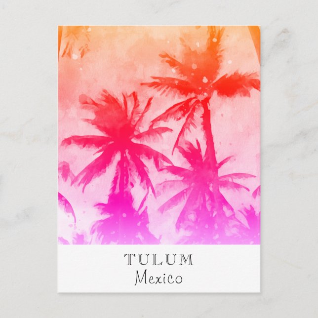 *~* Exotic AP25 Personalize Travel - Palm Leaf Postkarte (Vorderseite)