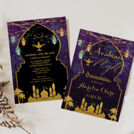 Exotic Arabian Night Lanterns Aladdin Quinceañera Einladung