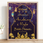 Exotic Arabian Nights Lamp Brautparty Willkommen Poster<br><div class="desc">Personalisieren Sie dieses exotisch geschlechtsneutrale arabische Night Brautparty Begrüßungszeichen einfach und schnell, drücken Sie einfach die Schaltfläche Anpassen, um Stil und Position des Textes weiter zu ordnen und zu formatieren. Dieses einzigartige Schild zeigt marokkanische Laternen und eine arabische Landschaft. Verfügbar als Sofortdownload. Passende Artikel im Shop erhältlich! c) das Happy...</div>