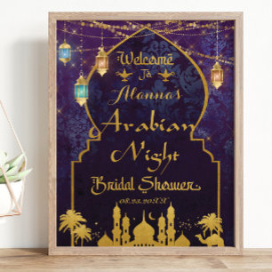Exotic Arabian Nights Lamp Brautparty Willkommen Poster