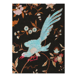 Exotic Asian Birds And Flowers Embroidery Poster