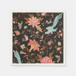 Exotic Asian Birds And Flowers Serviette