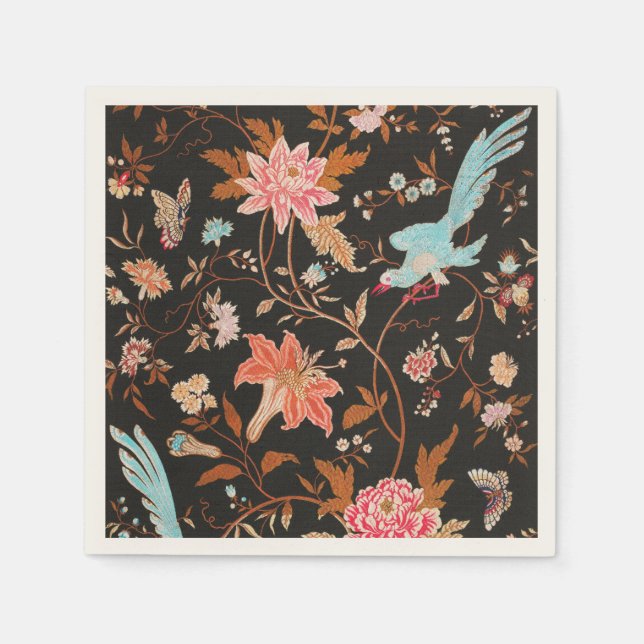 Exotic Asian Birds And Flowers Serviette (Vorderseite)