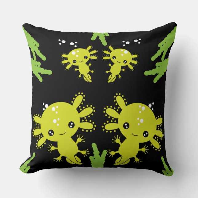 Exotic Axototl Salamander Cushion Kissen (Vorderseite)
