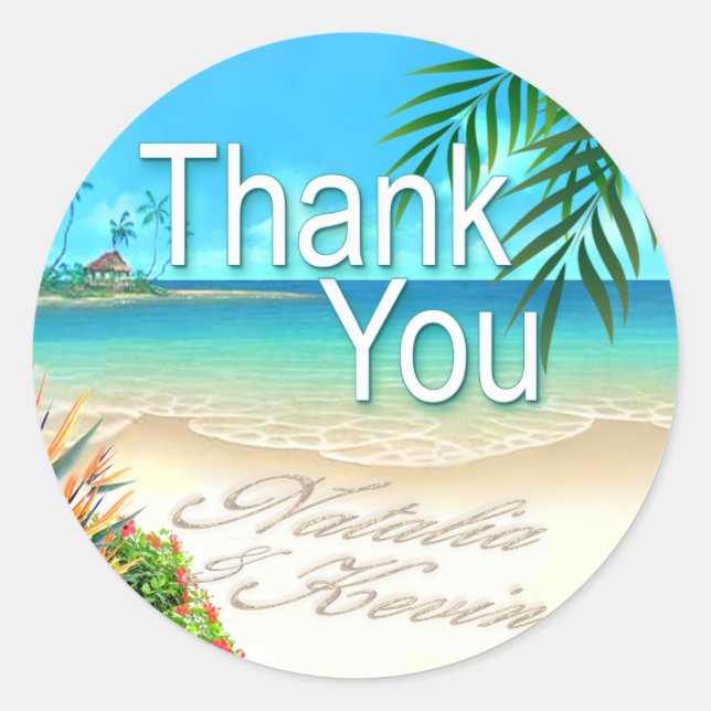 Exotic Beach (frag mir, deine Namen in Sand zu set Runder Aufkleber (Vorderseite)