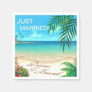 Exotic Beach FRAGTE mir, IHRE NAMEN IN SAND ZEICHN Serviette