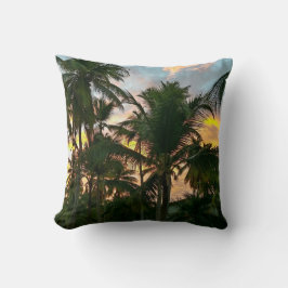 Exotic Beach Palm Tree Throw Kissen