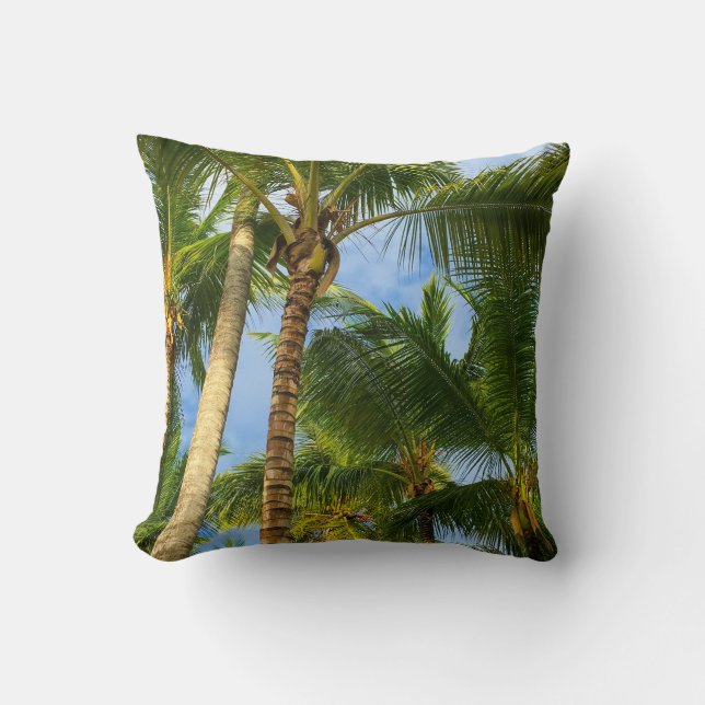 Exotic Beach Palm Trees Kissen (Vorderseite)